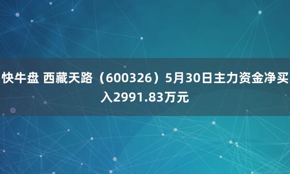 快牛盘 西藏天路（600326）5月30日主力资金净买入2991.83万元